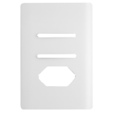 Placa P/ 2 Interruptor + 1 Tomada 4x2 - Novara Branco
